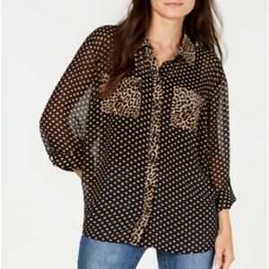 NWT INC International Concepts small dot print top